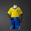 Brazil 2026 Home Kids Kit Jersey Size 3-13 anos