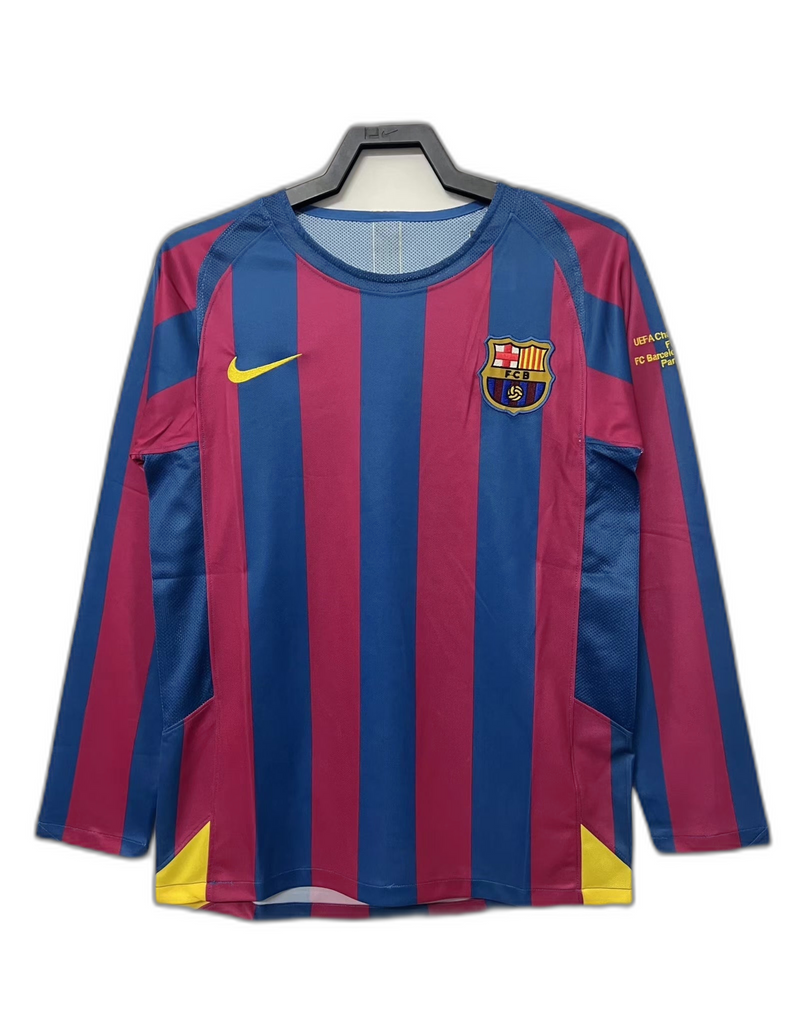 Camisola Barcelona 05/06 I Home - Versão Retrô Manga Longa