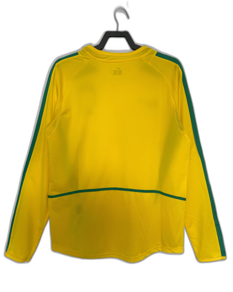 Camisola Brasil 2002 I Home - Versão Retrô Manga Longa