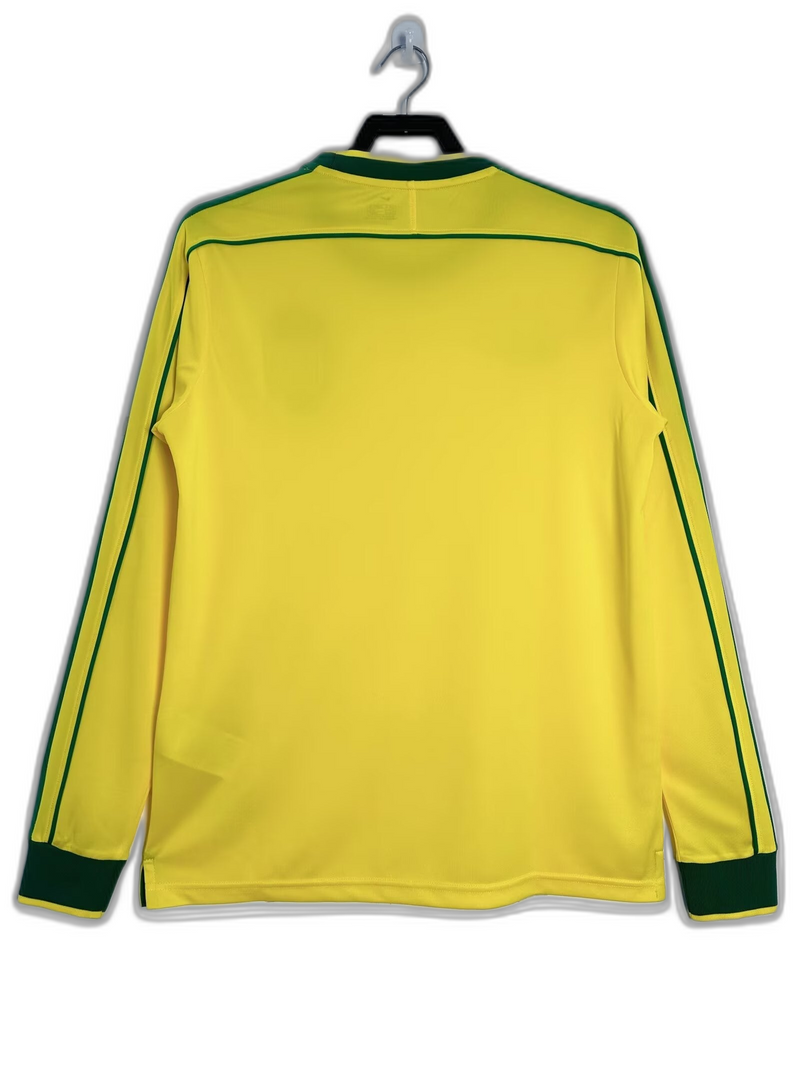 Camisola Brasil 1998 I Home - Versão Retrô Manga Longa