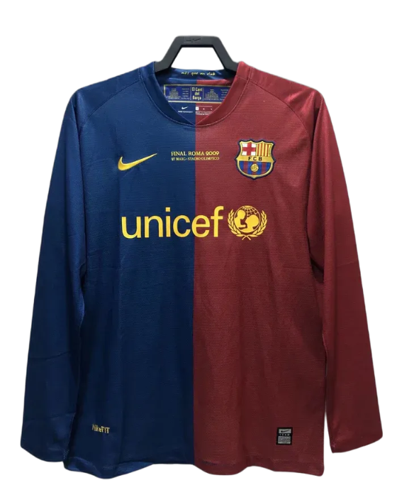 Camisola Barcelona 08/09 I Home - Versão Retrô Manga Longa