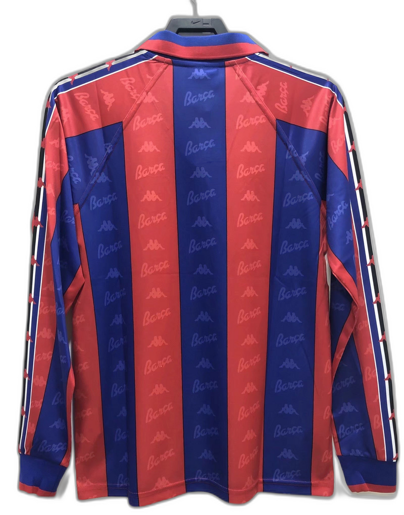 Camisola Barcelona 96/97 I Home - Versão Retrô Manga Longa