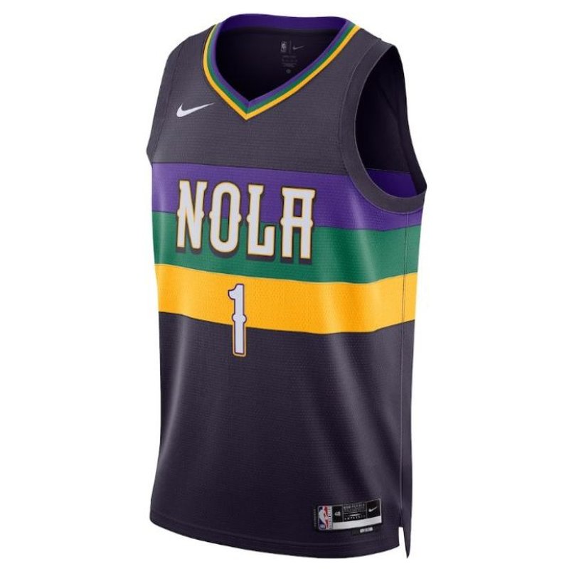 Camisola NBA Zion Williamson - New Orleans Pelicans - Edição Cidade 2023 - Roxo